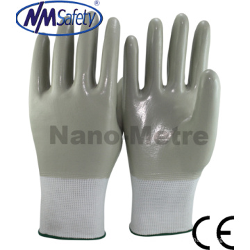 Nmsafety Nylon Fully Coated Luvas de trabalho de campo de nitrilo suave